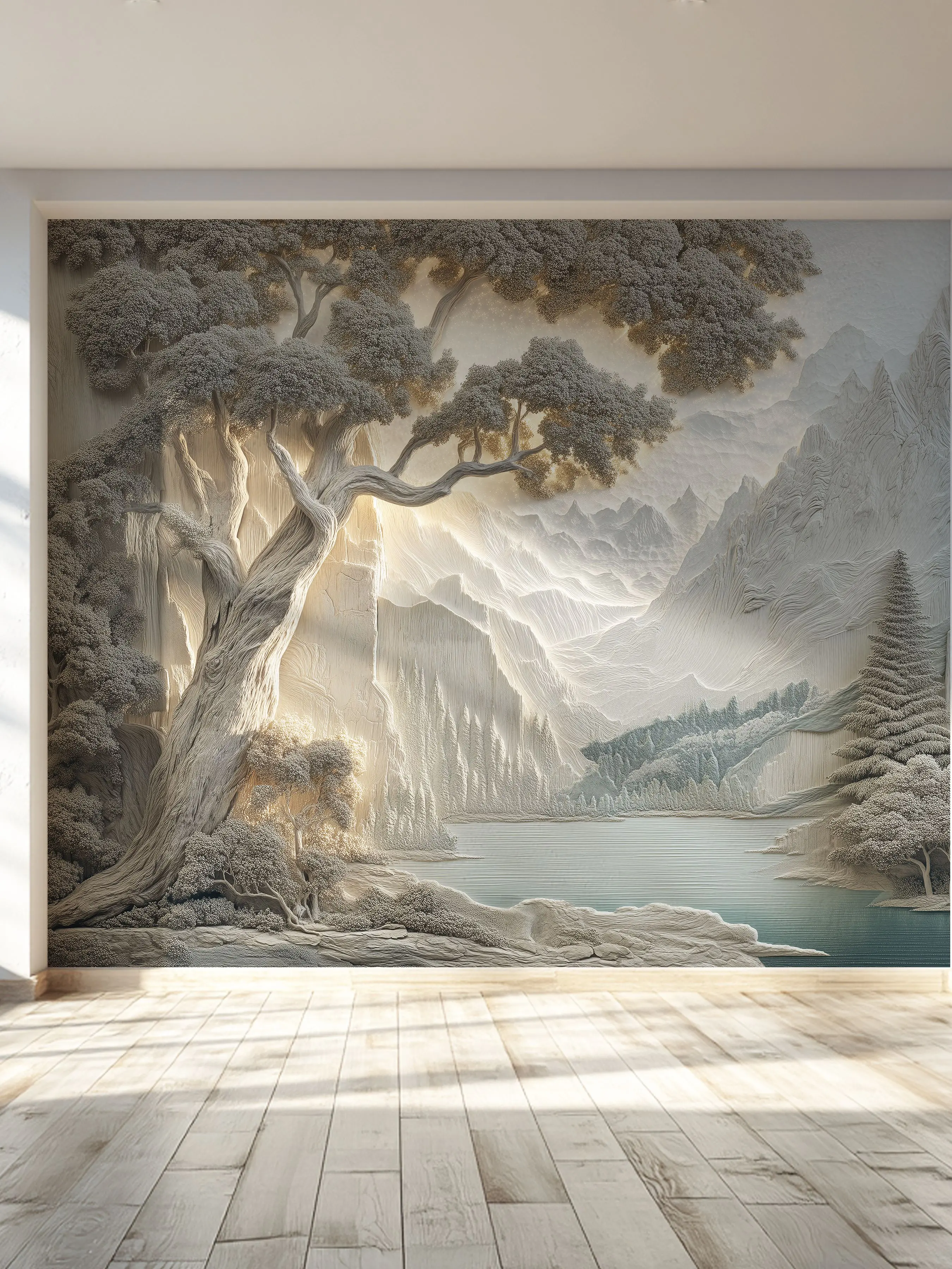 Горный пейзаж, 3D-барельеф