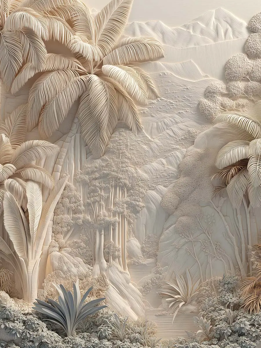 Тропический пейзаж, 3D-барельеф