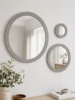 Зеркало в раме "Трио", 3 штуки, Графит